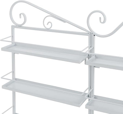 5 Tiers Wall-Mounted Nail Polish Storage Racks Metal Nail Polish Holder Cosmetic Display Case Lipstick Perfume Wall-Mounted Shelf for Home Spa Nail Salon Shop
