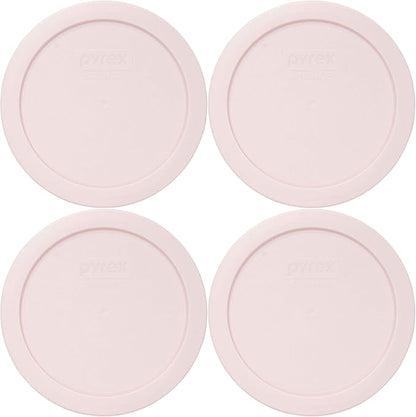 Pyrex 7200 2-Cup Glass Bowl & 7200-PC With Lid (4-Pack) - Made in USA (Light Pink)