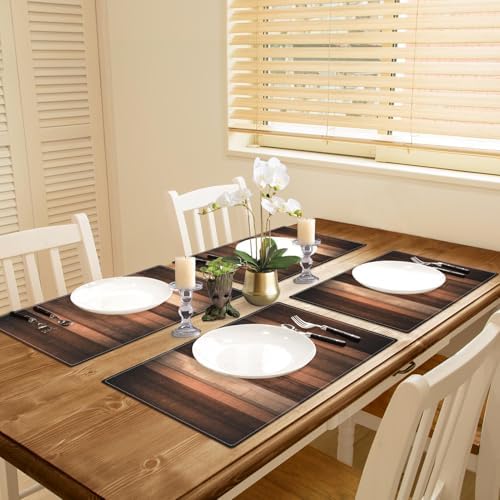 Emvency Farmhouse Placemats Set of 4, 12x18 Inch, Striped Vintage - Image 5