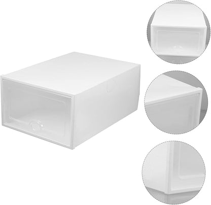 Ciieeo 6 Pcs Transparent Plastic Shoe Storage Box Drawer Style Container for Organized Home Shoes Scratch Resistant Stackable Design for Quick Access