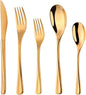 Baikai Heavy-duty Dinerware Silverware Set, 20 Pieces Flatware Cultery Sets, Stainless Steel Kitchen Utensils Service for 4 (Gold, 20)