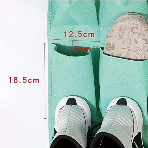 Shoe Organizer for Closet 12 Sections Hanging Shoe Rack for Door Over The Door Shoe Organizer (Mint Green)