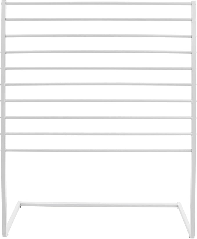 Scarf Display Stand, 10 Tier Metal Scarf Holder Organizer, Scarf Hanger Scarf Holder Scarf Organizer Belt Organizer Pants Rack Scarf Rack for Commercial Clothing Retail Store (White, 120cm)