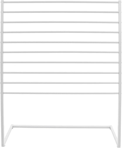 Scarf Display Stand, 10 Tier Metal Scarf Holder Organizer, Scarf Hanger Scarf Holder Scarf Organizer Belt Organizer Pants Rack Scarf Rack for Commercial Clothing Retail Store (White, 120cm)