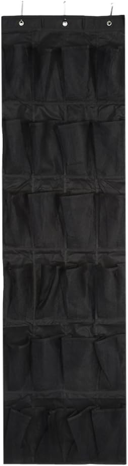 24 - Pockets Non - Woven Hanging Shoe Storage Bag, Over The Door Organizer, Large Capacity Wall Mount Shoe Rack with Metal Hooks for Home Closet Entryway