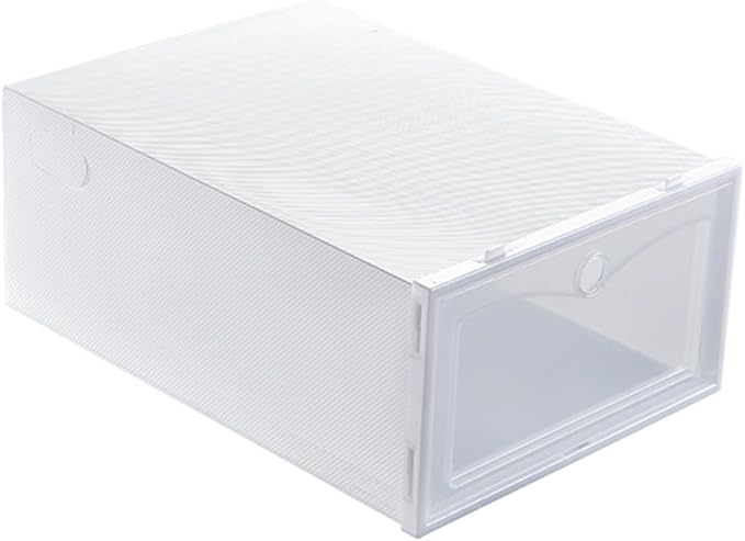 Thickened Shoe Storage Box with Flip Lid, White 33x23x13cm, 6pcs Moisture-proof and Dustproof Shoe Organizer for Closet and Home Storage
