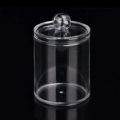Cotton Swab Container, Acrylic Cotton Ball Holder with Lid, Cotton Swab Dispenser Cotton Rounds Holder Round Cotton Bud Case Acrylic Cotton Swab Holder for Organizing Cotton Swab
