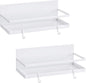 Magnetic Spice Rack, Thipoten Strong Magnetic Shelf with 2 Removable Hooks, Perfect Space Saver for Small Kitchen/ Apartment, Awesome Metal Cabinet for Holding Spices, Jars, Salt (White, 2Pack)