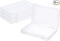 PATIKIL 9x6x1.2inch Clear Storage Box with Hinged Lid, 4Pack Plastic Stackable Rectangle Organizer Container for Beads Jewelry Small Items Art Craft Projects