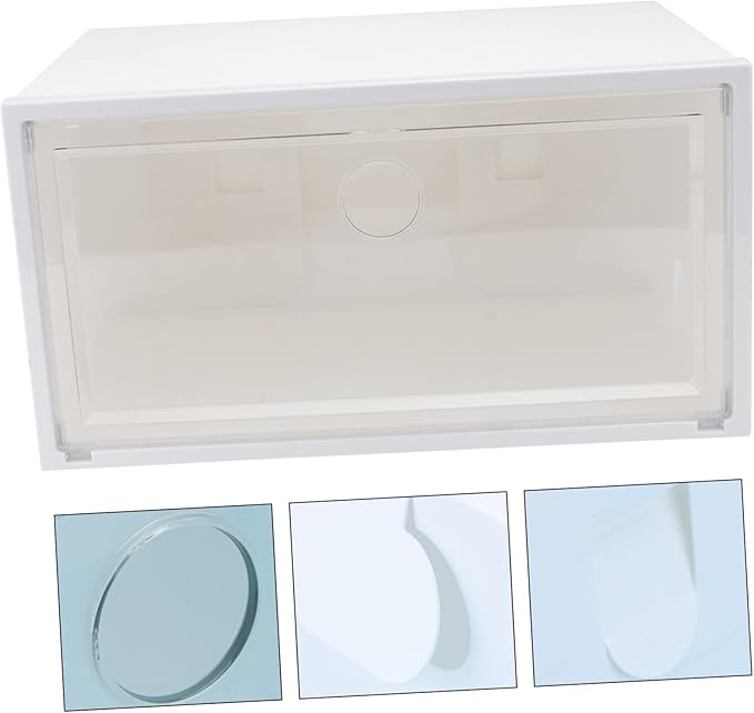 Garneck 1pc Capacity Creative Plastic Shoe Storage Box Window for Easy Access Side Opening Design for Organizing Shoes Clothes and Accessories