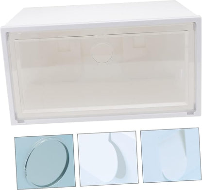 Garneck 1pc Capacity Creative Plastic Shoe Storage Box Window for Easy Access Side Opening Design for Organizing Shoes Clothes and Accessories