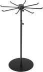 uxcell Keychain Display Stand, 1Pcs - Metal 1-layer Rotating Jewelry Display Stand with 8 Hook, Adjustable Display Rack for Necklace Craft Shows (Black)