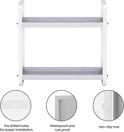 HNRLOY Bathroom Counter Organizer,Bathroom Countertop Organizer,Counter Shelf,Countertop Storage,Organization and Storage,Makeup Shelf,Sink Caddy(Grey 2 Tier)