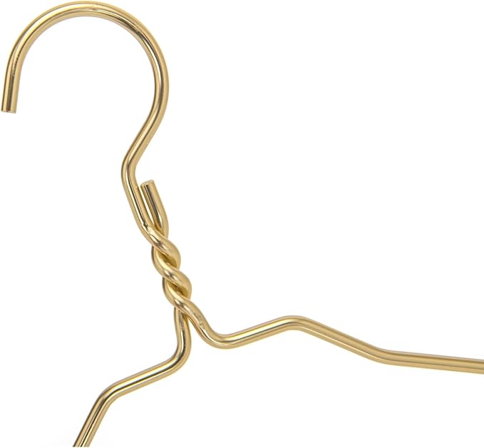 Beautiful Gold Aluminum Metal Suit Hangers Heavy Duty Coat Hangers (14" Junior/Teens Size - 100 Pack)