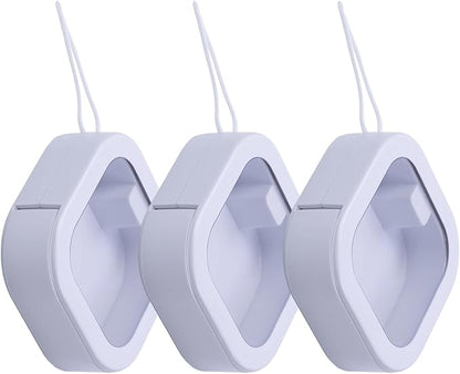 3 Pcs 3.74 * 3.74 * 1.18 in White Portable Hair Tie Organizer, Travel Hair Accessories Organizer Storage Boxes Portable Holder, Bathroom Cotton Swab Dispenser for Women/Mom