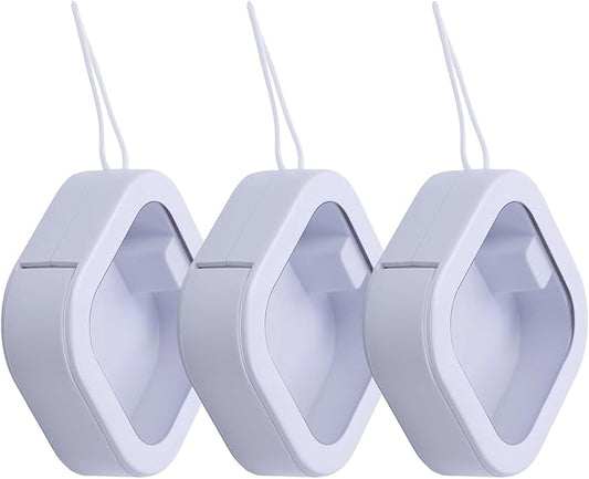 3 Pcs 3.74 * 3.74 * 1.18 in White Portable Hair Tie Organizer, Travel Hair Accessories Organizer Storage Boxes Portable Holder, Bathroom Cotton Swab Dispenser for Women/Mom