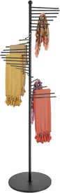 Scarf Organizer 30 Tiers, Scarf Hanger Display Rack, Metal Holder Hijab Stand for Clothing Store Commercial Home, Space Saving Shelves (Black)