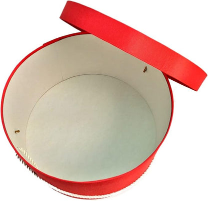 Sarah's Hat Boxes Classic Coral Hat Box – 14.75" x 7.5" (Dia. x Ht.) Handmade in USA – Odorless Non-Toxic Adhesive, Cording Handle – Premium Storage for Hats & Accessories
