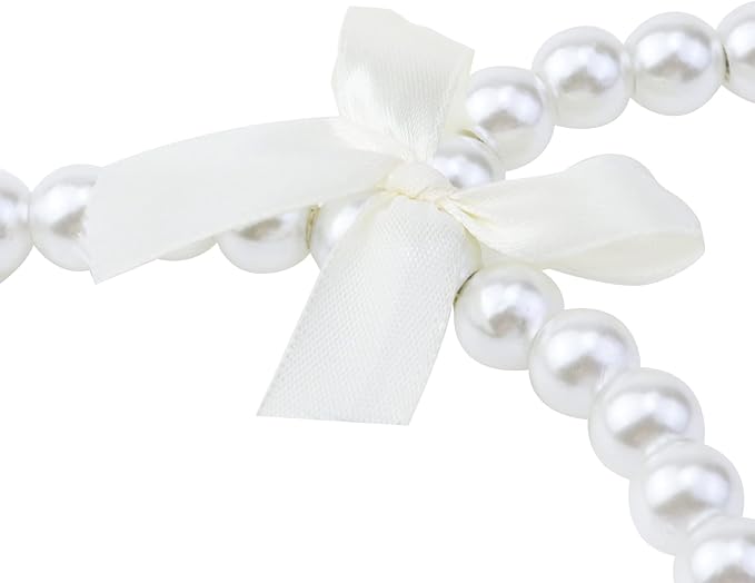 5-3/4 Inch Faux Peal Beads Scarf Organizer Ring Holder, Plastic Artificial Pearl Tie Hanger for Neckties, Shawls Scarves, Veils