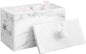 Luxspire Cotton Swab Holder, Qtip Holder Dispenser with Lid, 2 Compartments Cotton Ball Organizer, Bathroom Container for Cotton Round, Floss, Marble Bathroom Accessories - Ink White