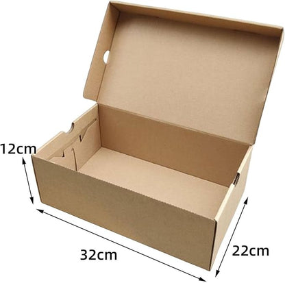 Kraft Paper Shoe Storage Box Assemblable Shoes Container Case Shoes Display Box Women Men Stackable Shoes Organizer for Living Room Bedroom, 33cmx22cmx12cm