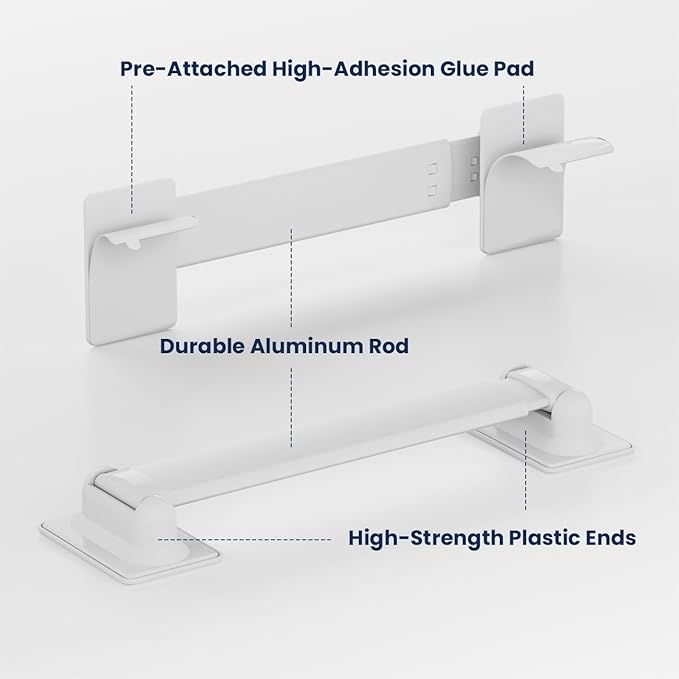 Safoner Adjustable RV Shower Corner Storage Bar- Durable Aluminum RV Corner Caddy for Shower Organization- Perfect for Travel Trailer, Camper Inside Storage and Organization- 2 Packs