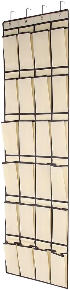 24 Pockets Hanging Shoe Organizer, Over The Door Shoe Organizer Hanging Shoes Storage Bag Door Shoe Rack Organizer for Men Women