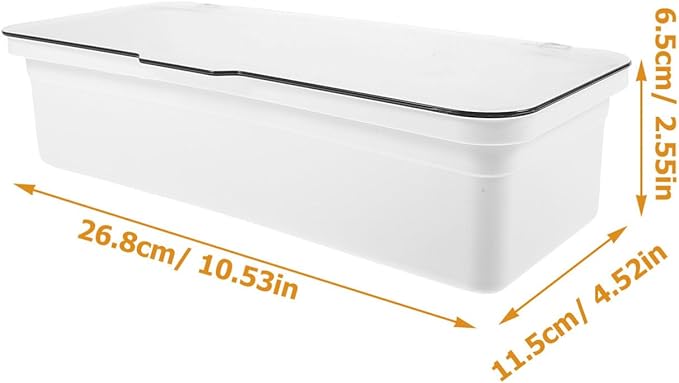 Alipis Plastic Silverware Tray with Lid, Silverware Countertop Storage Container Kitchen Cutlery and Utensil Drawer Organizer for Kitchen Flatware Spoons Forks White