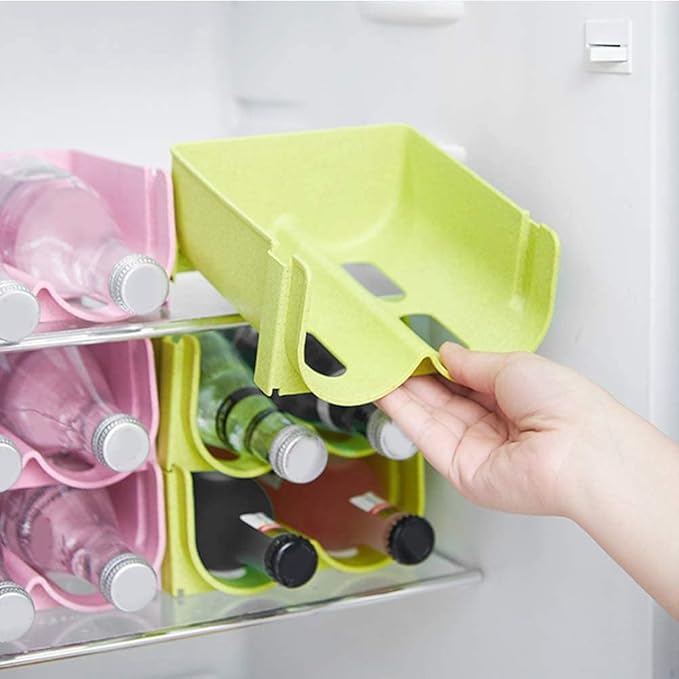 Stackable Soda Can Dispenser for Refrigerator, Reusable Fridge Drink Organizer Holder Soda Can Dispenser Rack Plastic Can Dispenser Storage Holder Drink Dispenser Organizer for Home, Green