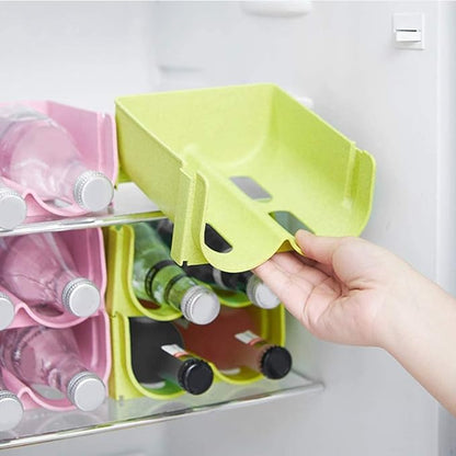 Stackable Soda Can Dispenser for Refrigerator, Reusable Fridge Drink Organizer Holder Soda Can Dispenser Rack Plastic Can Dispenser Storage Holder Drink Dispenser Organizer for Home, Green