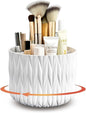 Rotating Makeup Brush Holder - White 5 Slot 360° Spinning Organizer for Vanity Desk, Cute Aesthetic Storage for Women, Multi-purpose Pen Pencil Caddy for Office Home Art Supplies