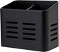 Kitchen Utensil Holder for countertop, 2 Compartment Caddy & Organizer for Drying Cooking Spoons Utility Sturdy Home Kitchen Daily Use Utensil Drainer (Black)