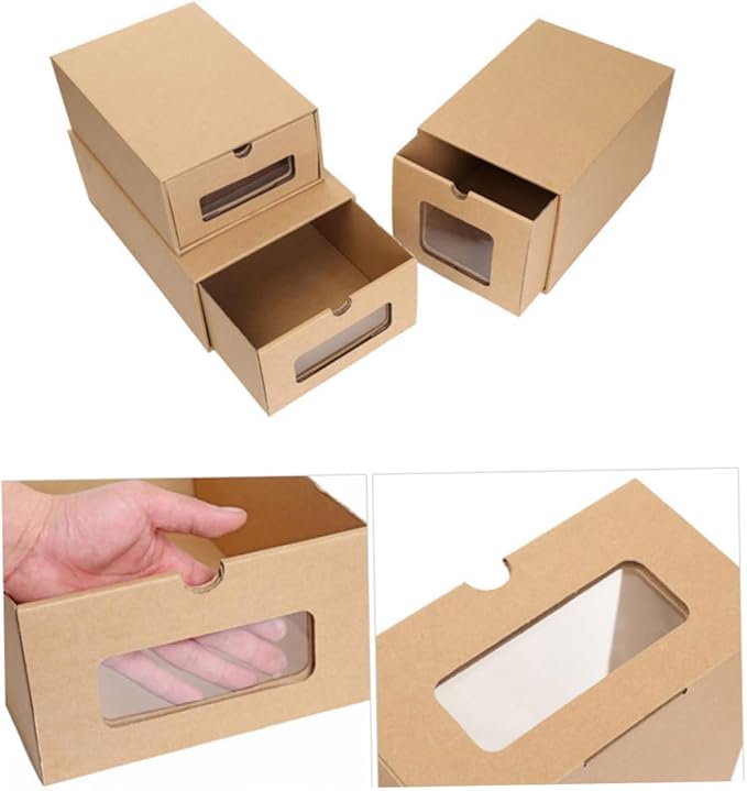 Alipis 2pcs Large Thick Drawer-style Shoes Box Paper Storage Container 30x21cm for Closet Organization and Home Storage