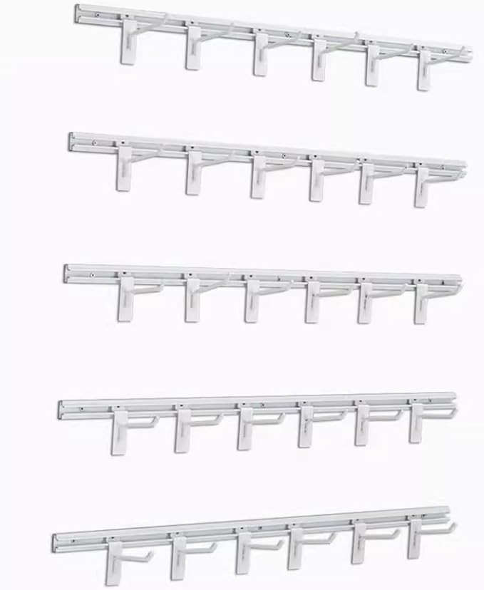 Helmet Holder Wall Mount, Wall Mounted Hard Hat Rack, Constructed Strong Steel, Workshop Construction site Wall Hanging Safety Helmet Storage Hanger Combination Shelf(White,60cm/23.6in)