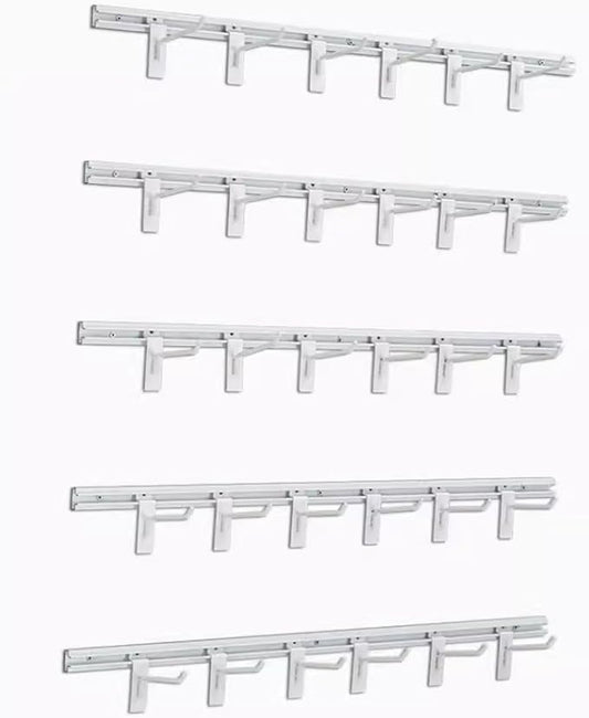 Helmet Holder Wall Mount, Wall Mounted Hard Hat Rack, Constructed Strong Steel, Workshop Construction site Wall Hanging Safety Helmet Storage Hanger Combination Shelf(White,60cm/23.6in)