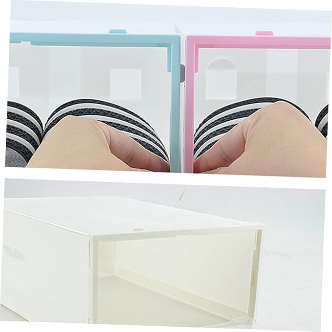 6pcs Stackable Thickened Plastic Shoe Boxes Organizing Storage Case for Shoes Storage Box for Men Women