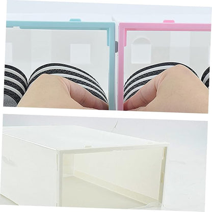 6pcs Stackable Thickened Plastic Shoe Boxes Organizing Storage Case for Shoes Storage Box for Men Women