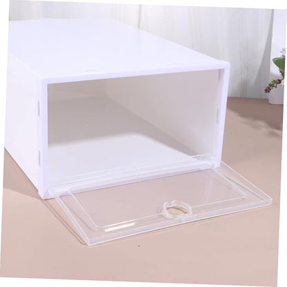 Alipis 6pcs Stackable Shoe Storage Box Drawer Type Organizer for High Heels Sneakers Slippers and Boots Multi-purpose Footwear Container for Entryway and Closet