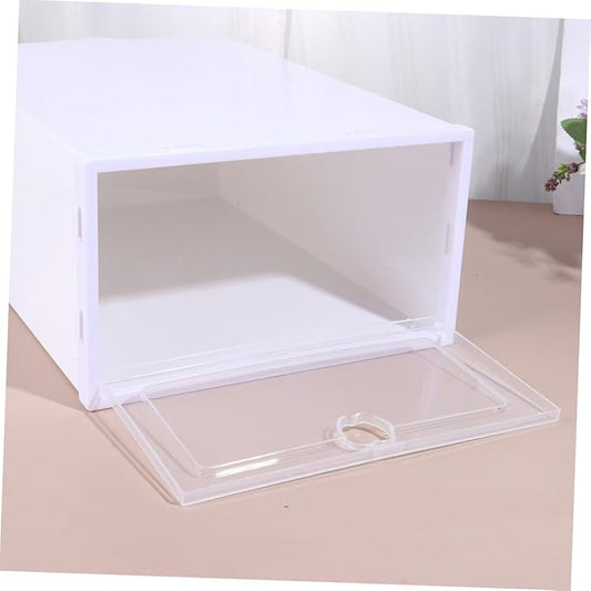 Alipis 6pcs Stackable Shoe Storage Box Drawer Type Organizer for High Heels Sneakers Slippers and Boots Multi-purpose Footwear Container for Entryway and Closet