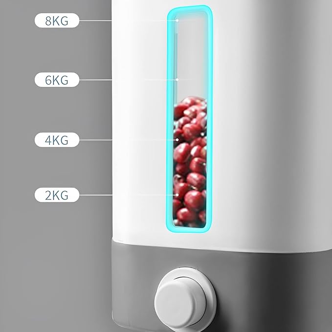 Sooyee 23 Lbs Rice Dispenser with Measuring Cup and One Drawer Food Storage Containers for Rice, Corn,Soybean & Oatmeal,Airtight, Moisture Proof