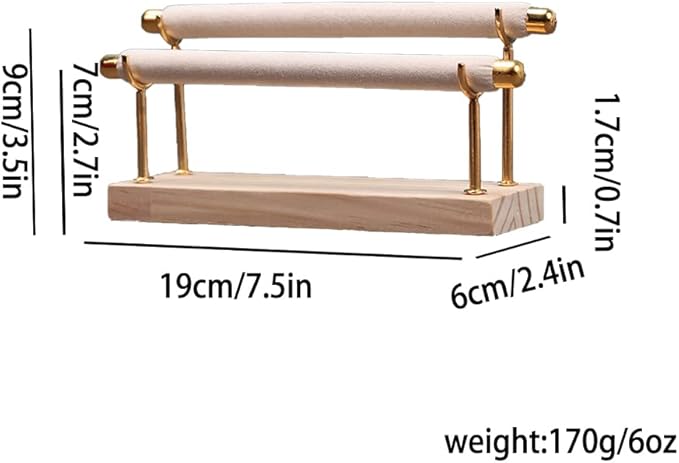 Magik 1-2 Ring Display Holder Detachable Tier Rack Jewelry Storage Organizer Tower (2 Layers, Beige)