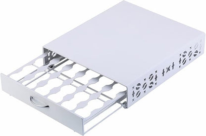 Coffee Pod Holder for Keurig Pods iron Top Drawer,K Cup Holder Capsule Display Storage compatibility 42 k-cup Pods (white)