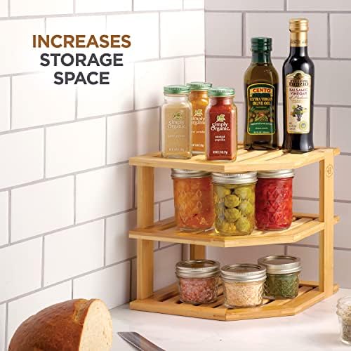 Bambüsi 3-Tier Corner Shelf, Kitchen Cabinet Organizer, Bamboo Storage Rack - Image 5