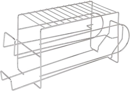 mDesign 2-Tier Metal Wire Standing Pop/Soda and Food Can Dispenser Storage Rack Organizer with Top Shelf for Kitchen Pantry, Countertop, Cabinet - Holds 12 Cans - Chrome