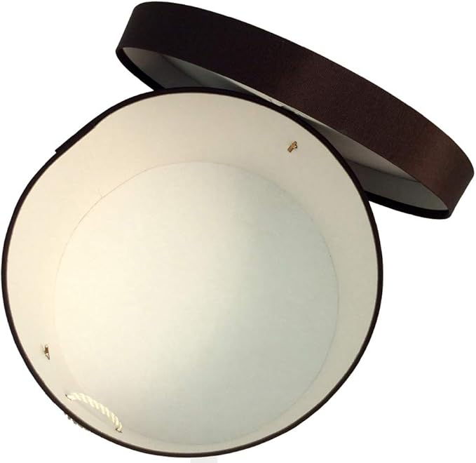 Sarah's Hat Boxes Classic Brown Hat Box – 16.75" x 8.5" (Dia. x Ht.) Handmade in USA – Odorless Non-Toxic Adhesive, Cording Handle – Premium Storage for Hats & Accessories