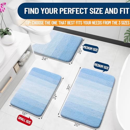 OLANLY Luxury Toilet Rugs U-Shaped 24x20, Soft Absorbent Microfiber Mat - Image 2