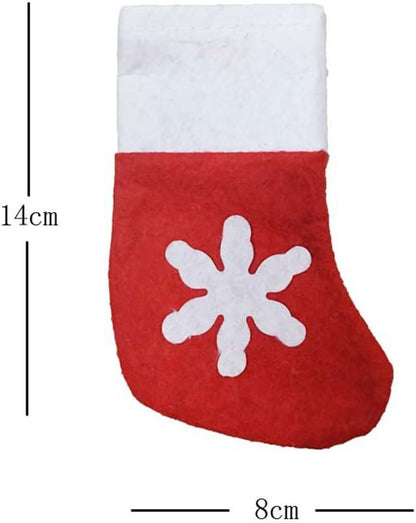6/10/12Pcs Christmas Silverware Holder Xmas Cutlery Dinner Table Decoration Santa Claus Snowflake Flatware Pockets