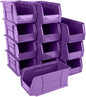 Hudson Exchange 11" x 5-1/2" x 5" (12 Pack) Plastic Stackable Storage Bin and Hanging Container, Purple
