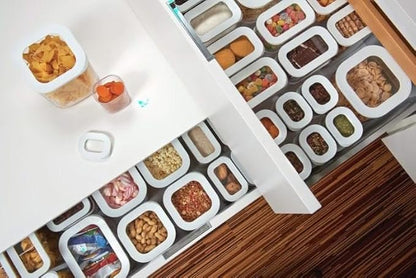 Mepal Modula Small Transparent Food Storage Container 6oz/175ml | Perfect for Dry Goods | Dishwasher Safe | White Framed Lid | BPA Free | Made in Holland