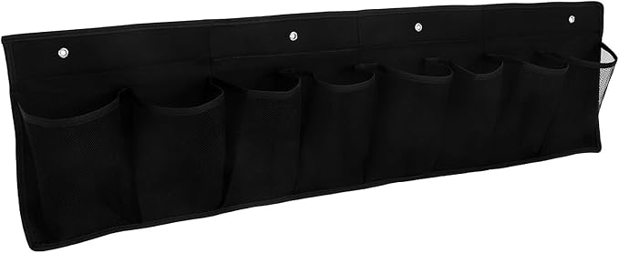KESYOO 8-pocket Hanging Shoe Organizer for Bedside with Breathable Non-woven Mesh Fabric, Space-saving Storage Bag for Rv, Camper, and Closet Use, Black